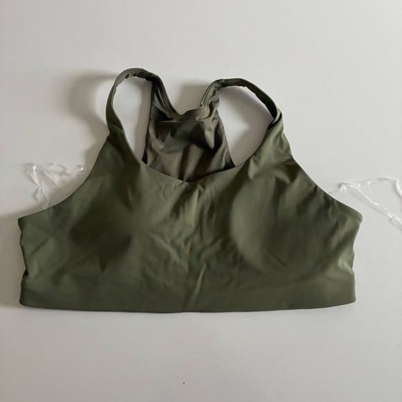 New Lululemon Nulux Strappy Back Sports Bra Olive Green Size L